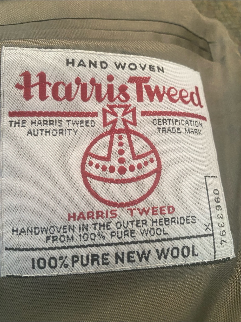 Harris Tweed Wool Sports Blazer Jacket 2 Button Single Vent Brown Size